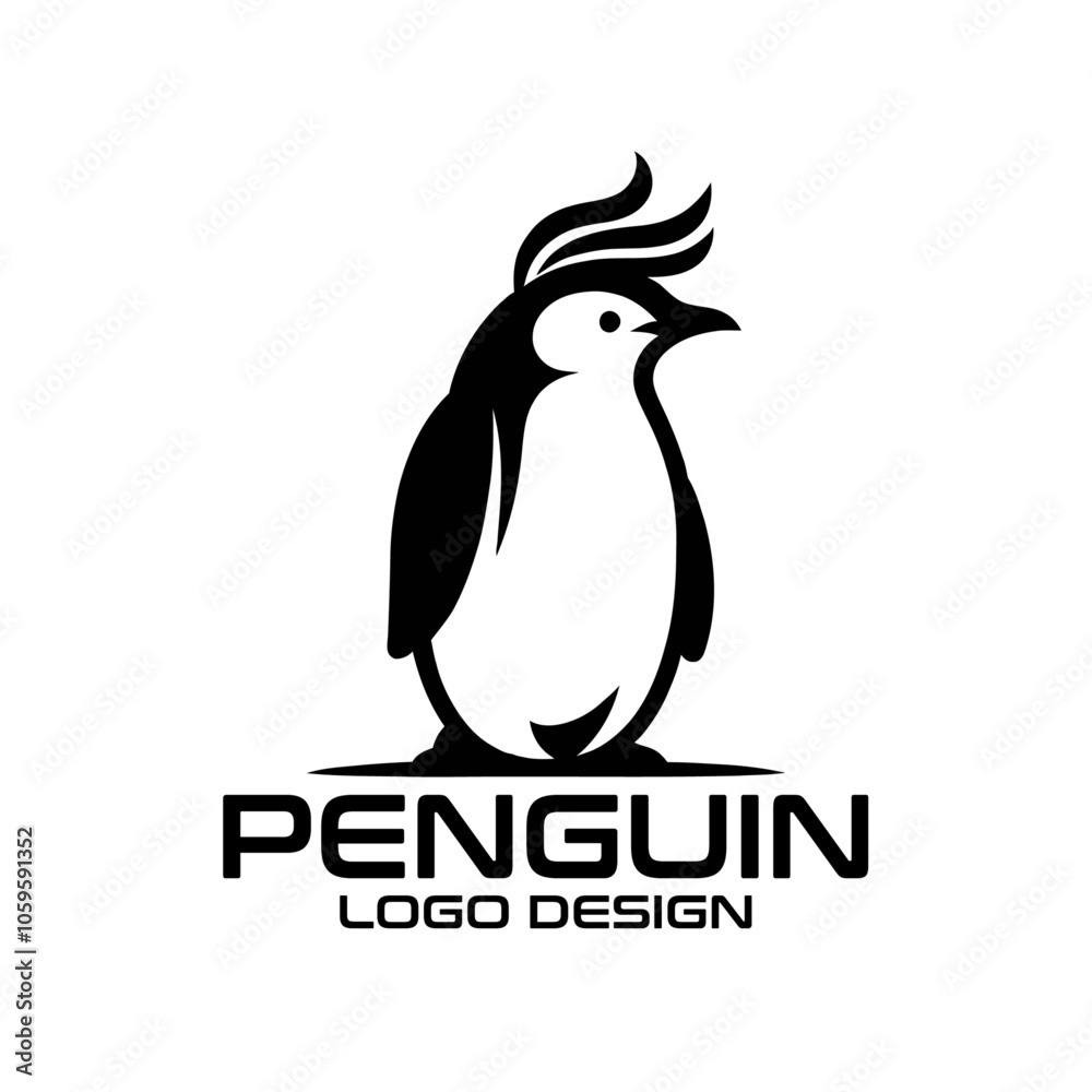 Naklejka premium Penguin Vector Logo Design