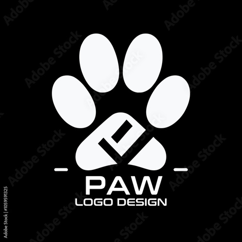 Paw Vector Logo Design photo