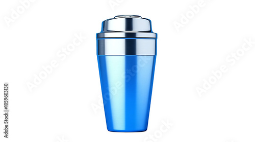Wallpaper Mural Blue metal cocktail shaker with silver lid isolated transparent background Torontodigital.ca