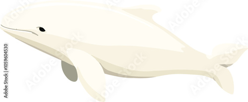 simple vector beluga whale clipart