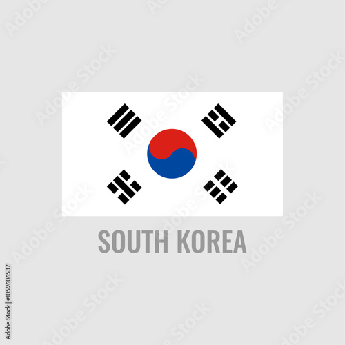 Free Download South korea flag icon. The country sign. Rectangle shape.  Vector image. - GFXLoad