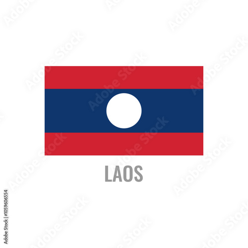 Free Download Laos flag icon. The country sign. Rectangle shape. Isolated on a white background. Vector image. - GFXLoad