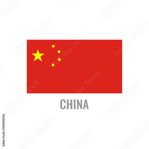 Free Download China flag icon. The country sign. Rectangle shape. Isolated on a white background. Vector image. - GFXLoad