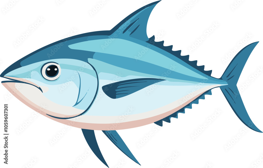 Obraz premium simple vector bluefin tuna clipart
