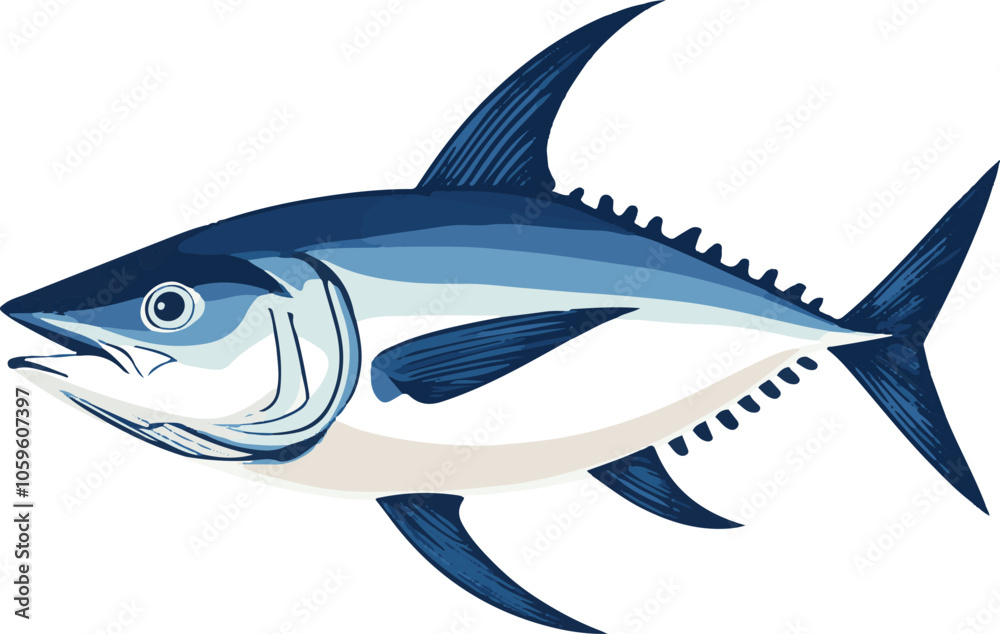 Obraz premium simple vector bluefin tuna clipart