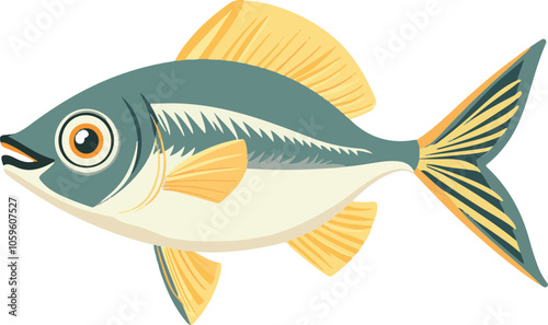 simple vector bony fish clipart