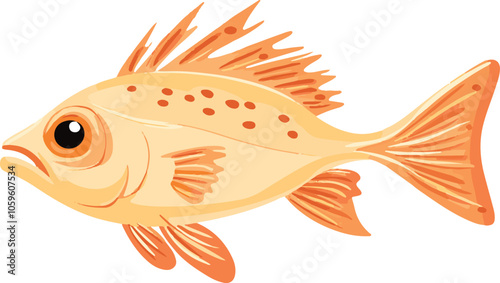 simple vector bony fish clipart