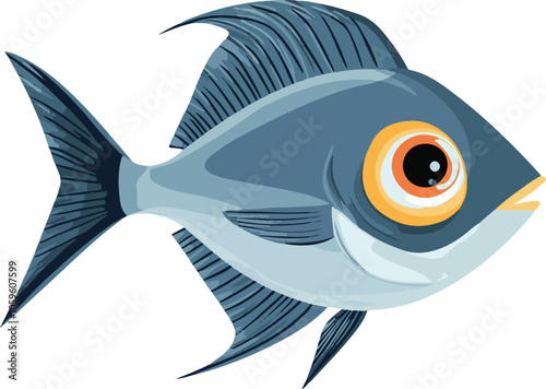 simple vector bony fish clipart