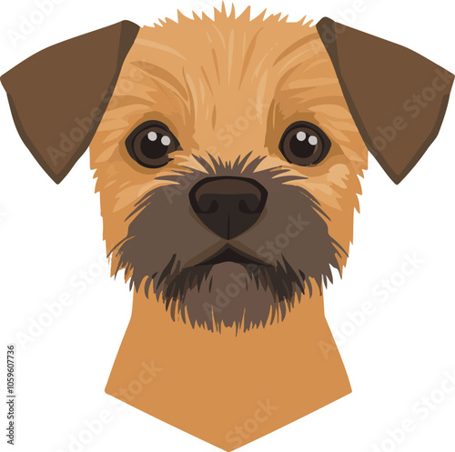 simple vector Border Terrier clipart