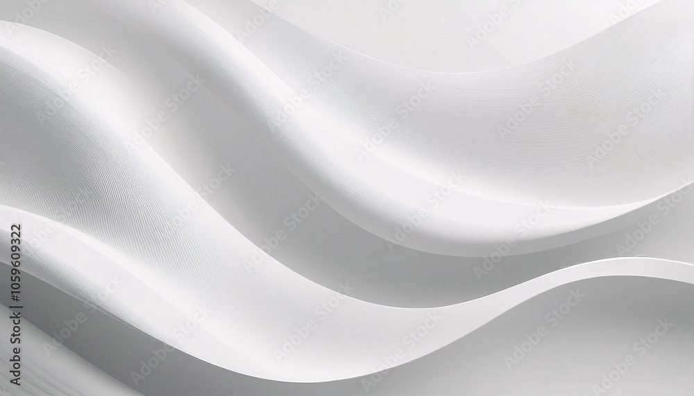 Fototapeta premium 白く立体的な曲線の表現 背景画像 Generative AI