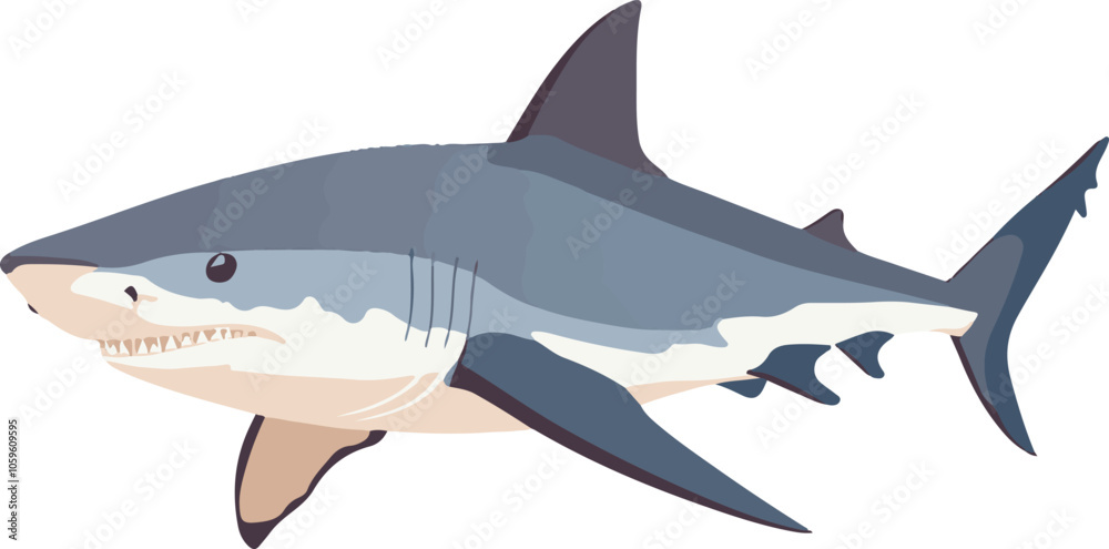 Fototapeta premium simple vector bull shark clipart