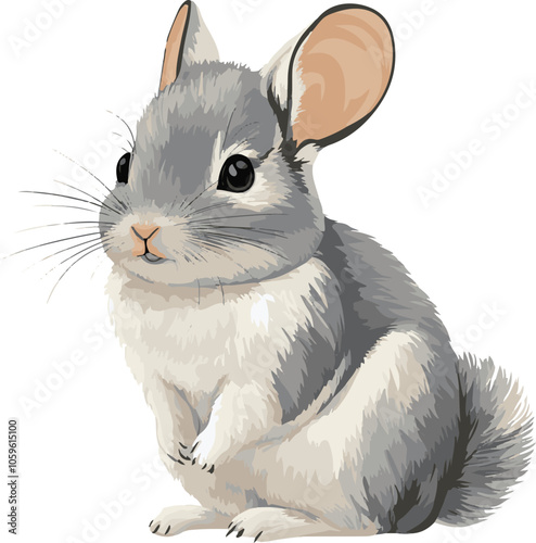 simple vector chinchilla clipart