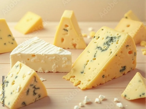 Hyper-Realistic 4K Illustration of Cheese Textures in Close-Up Detail

 photo