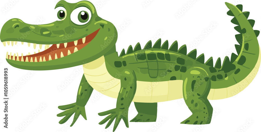 Obraz premium simple vector crocodile clipart