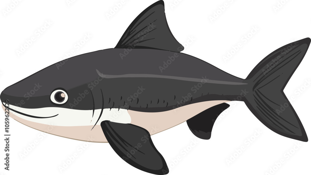Obraz premium simple vector dogfish clipart