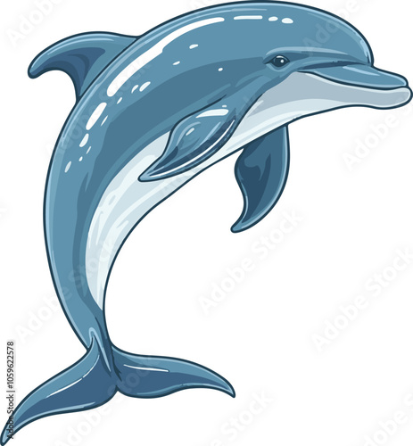simple vector dolphin bottlenose clipart