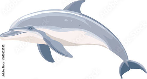 simple vector dolphin bottlenose clipart