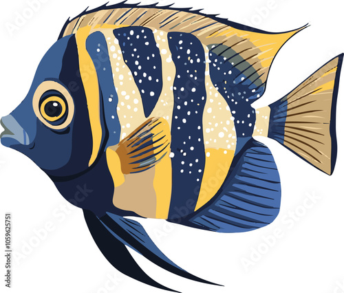 simple vector emperor angelfish clipart