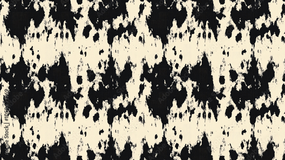 Fototapeta premium Abstract seamless pattern featuring intricate Rorschach blots ideal for artistic designs and psychological themes