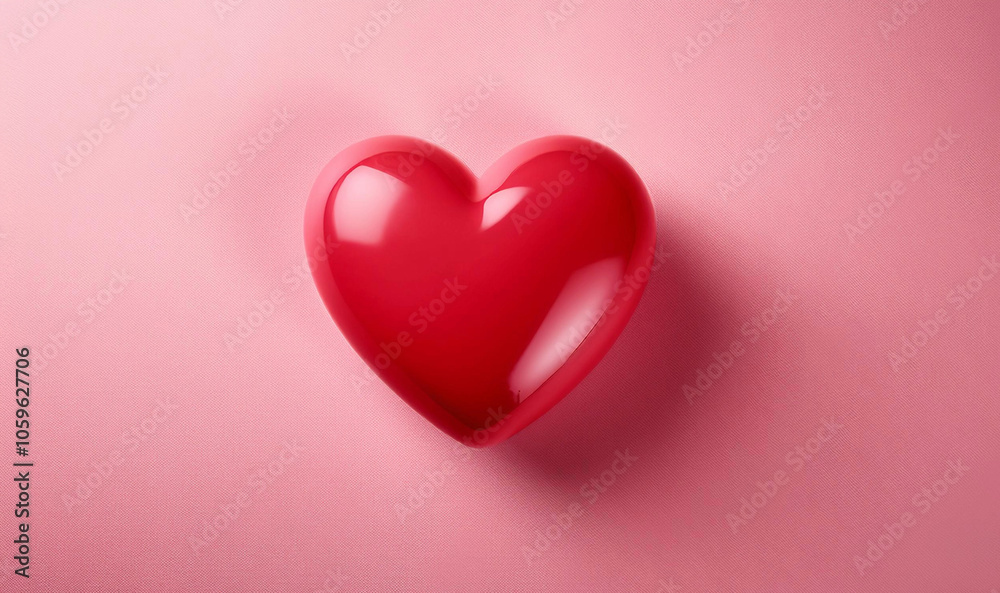 Fototapeta premium Love Symbol - Heart on a pink background