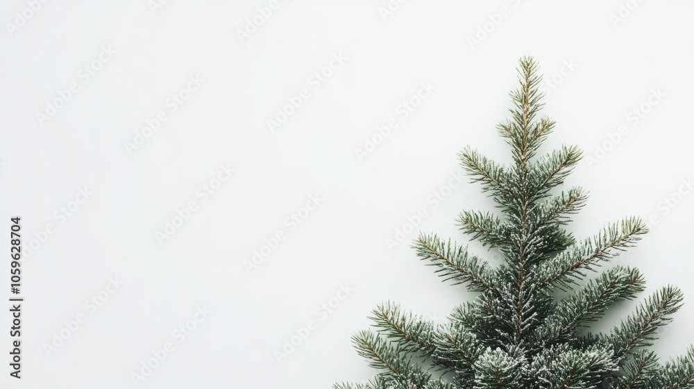 Obraz premium minimalistic pine tree isolated on white