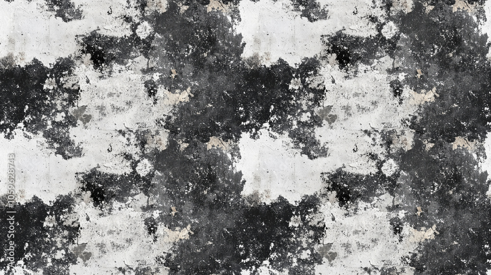 Obraz premium Seamless black and white grunge texture pattern featuring a dirt overlay and paper panorama ideal for background design and artistic projects