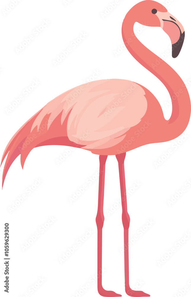 Obraz premium simple vector flamingo clipart