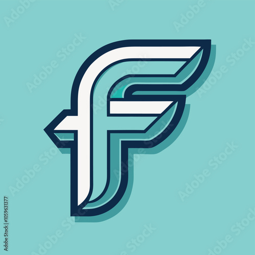 Flat design f logo design template