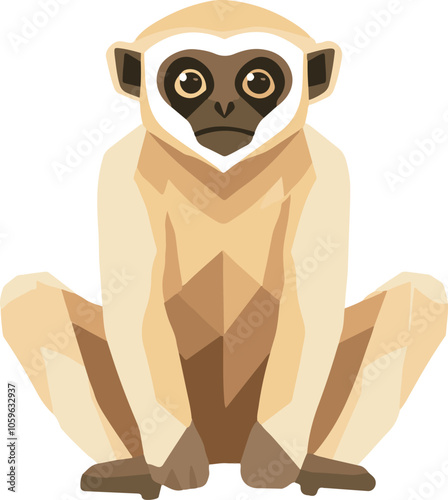 simple vector gibbon clipart