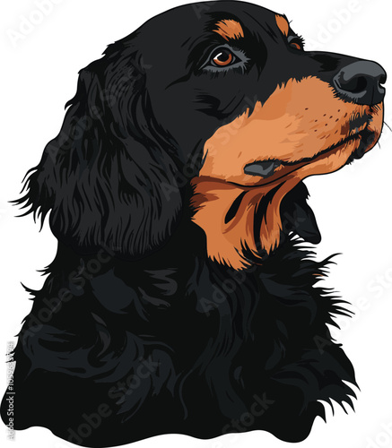 simple vector Gordon Setter clipart