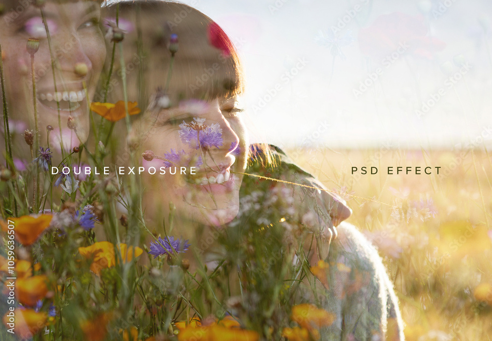 Double Exposure Image Effect Mockup Stock Template | Adobe Stock