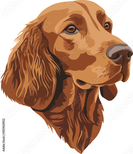 simple vector Irish Setter clipart