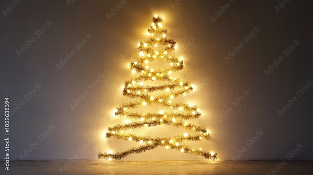 christmas tree with lights on the wall christmas tree with lights on the wall