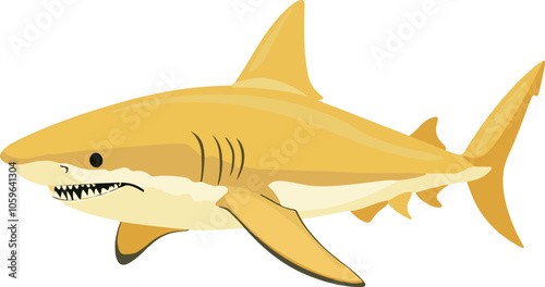 simple vector lemon shark clipart