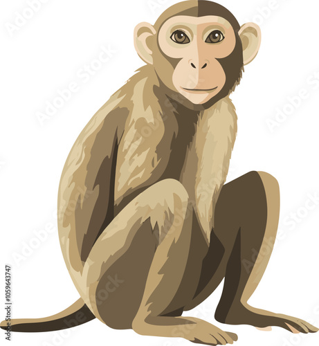 simple vector macaque clipart