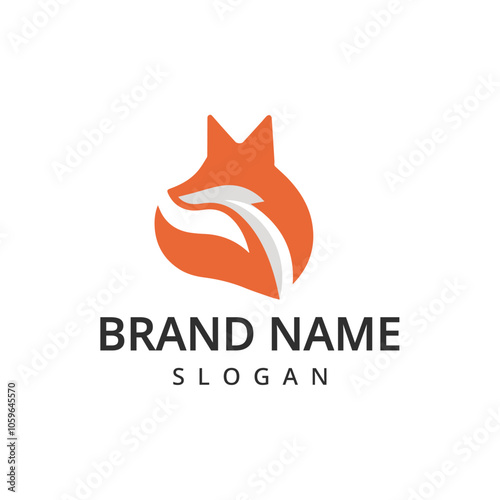 Fox Animal Modern  logo Design Template, fox icon illustration