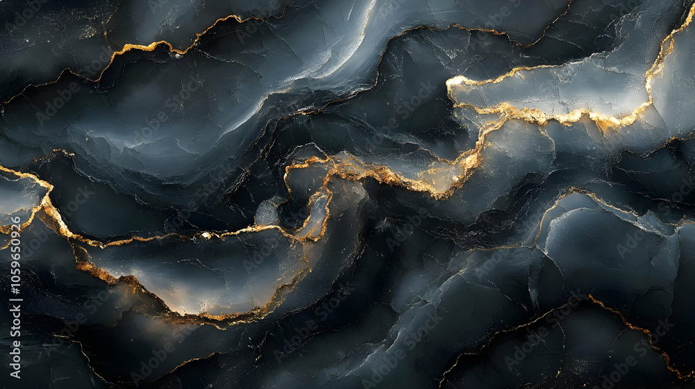 Obraz premium Abstract Background with Black and Gold Marble Texture