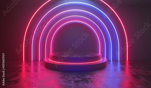 round podium product display ,light in the dark