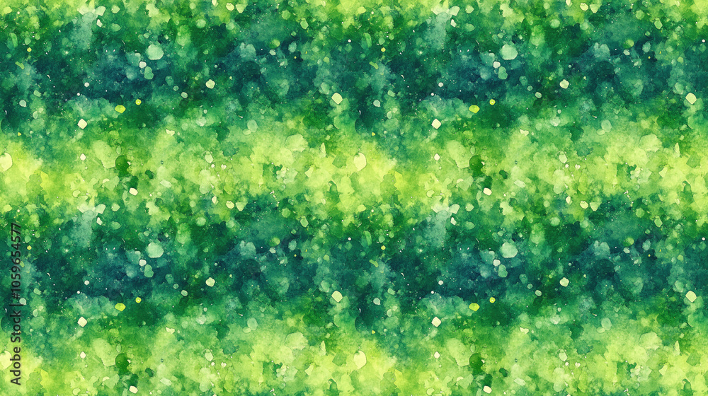 Fototapeta premium Seamless pattern of vibrant green watercolor bokeh texture perfect for background design applications