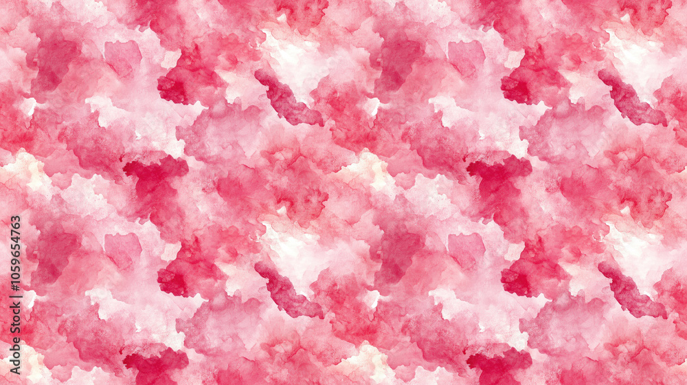 Fototapeta premium Artistic seamless pattern of taffy inspired designs with pink crumbled textures and watercolor effects for creative backgrounds and fabric designs