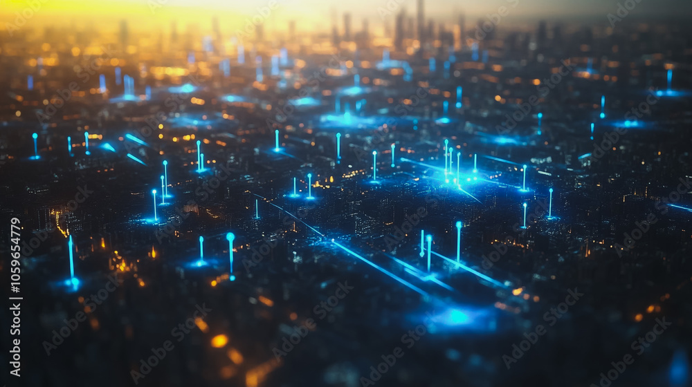 Fototapeta premium abstract professional business team people innovation connection of line from nail node to node on map background , networking concept