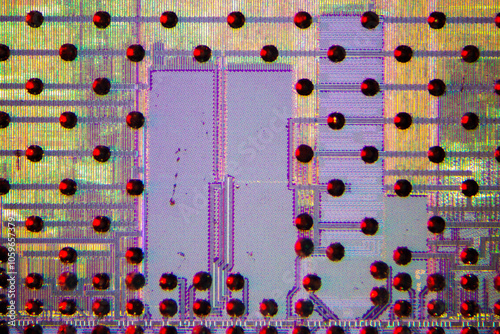 Wafer chip bumping micrograph photo