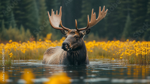 moose in the water, alaska wilderness, wild beauty, remote landscapes