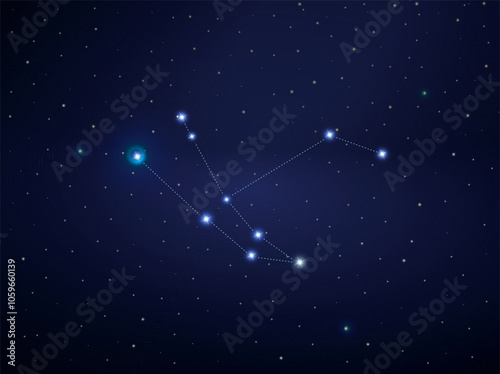Andromeda constellation in night sky