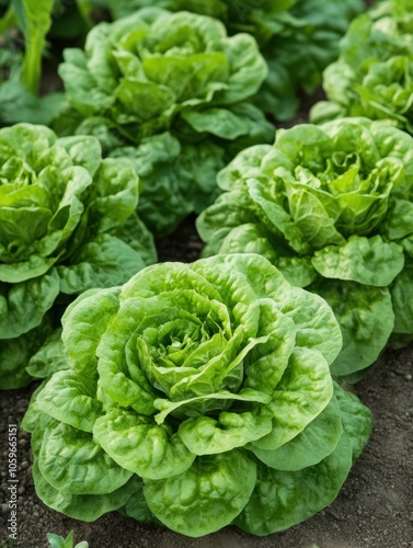 Lettuce, dill, and basil are flourishing in a vibrant garden, showcasing healthy foliage and rich green colors. Generative AI