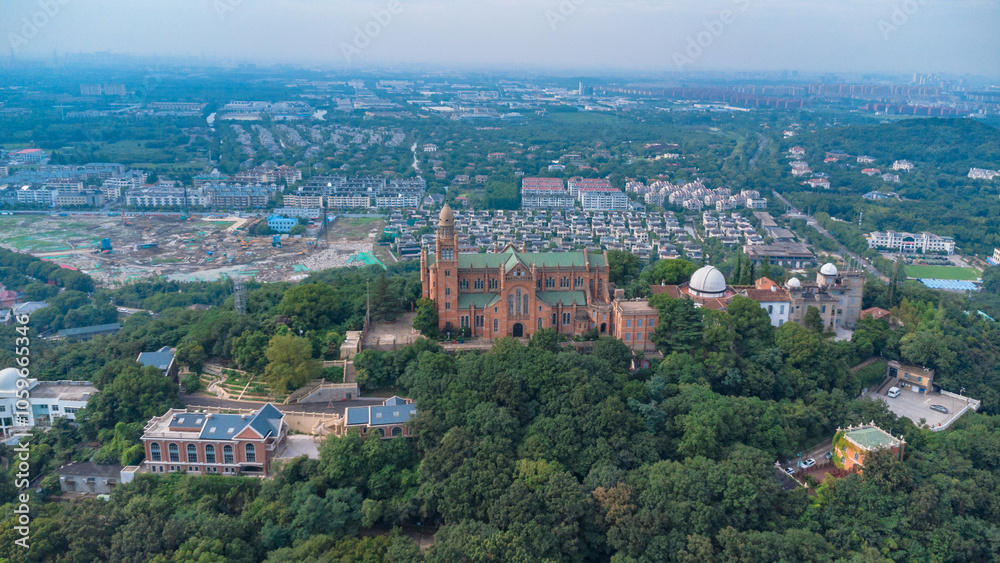 Obraz premium Songjiang District, Shanghai - Aerial photography of Sheshan and villa area