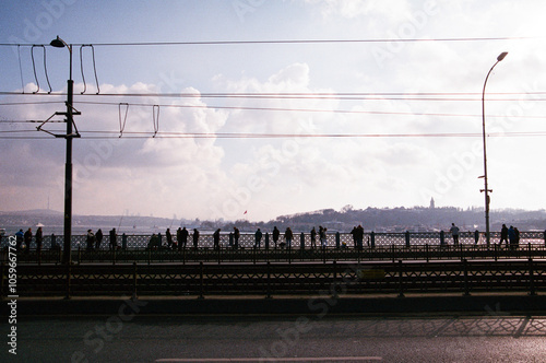 Fishers on the Galata Bridge photo