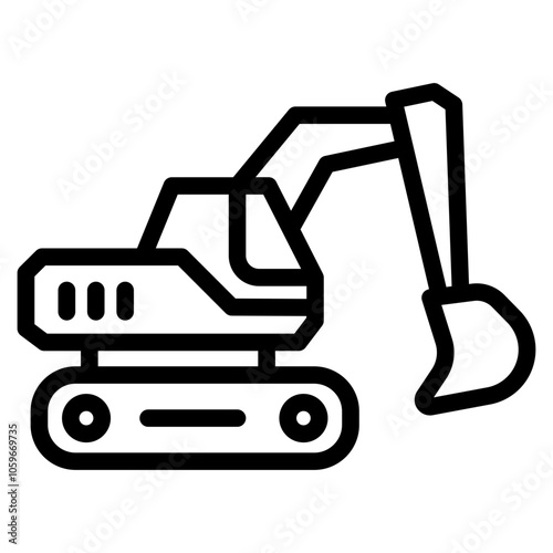 excavator heavy duty construction icon illustration vector