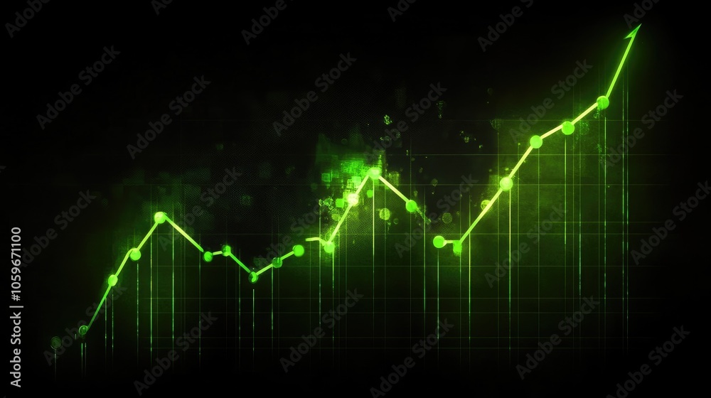 Fototapeta premium Green Financial Growth Chart Visualization