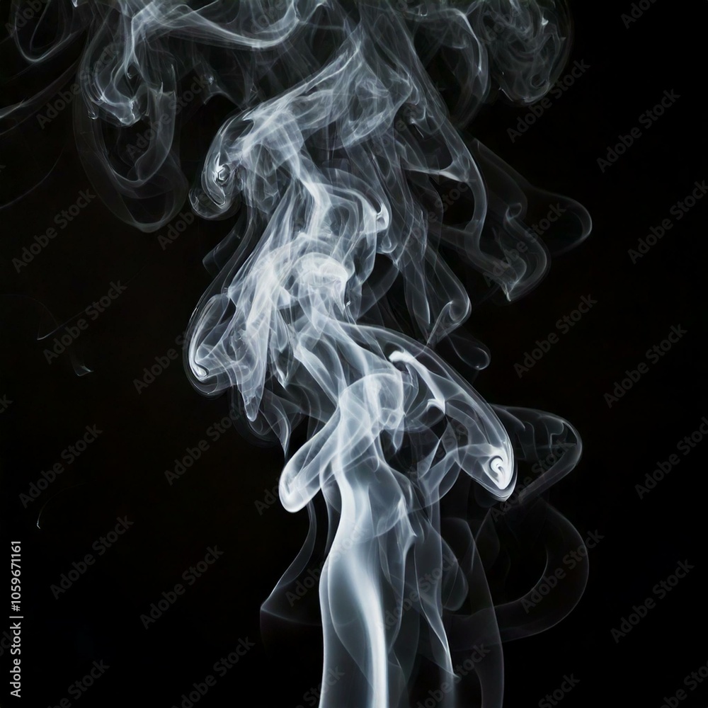 Obraz premium white smoke on black background